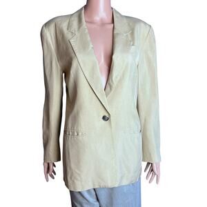 Talbots Silk Blazer Sz 6 Champagne Minimalist Neutral Preppy Quiet Luxury Career